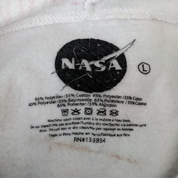 NASA Rainbow Logo Print Sweatshirt Hoodie L - Picture 3 of 3